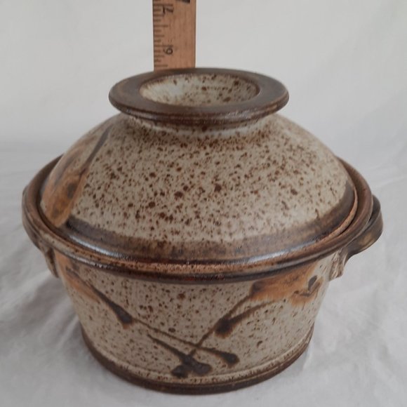 RARE Signed Pottery Casserole Dish and Bowl Set - Picture 6 of 11